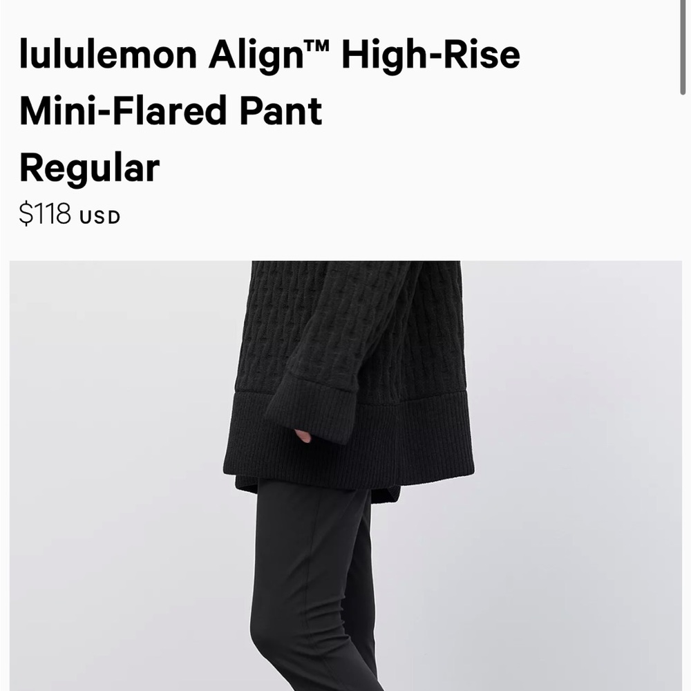lululemon align mini flared leggings size 2!